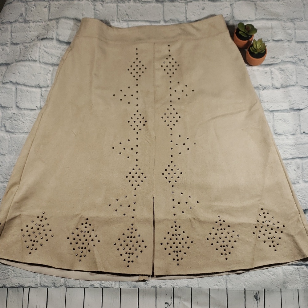 Chico's Faux Suede Studded Skirt